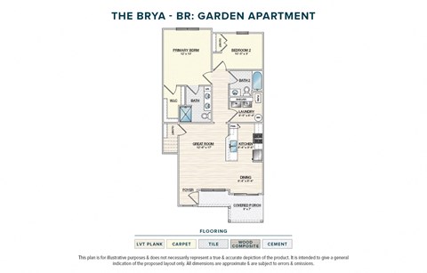 Floor plan for 2 beds, 2 baths, 1043 sqft